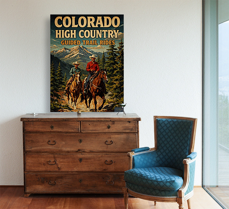 Colorado High Country- Animal-Horse Riding- Art Giclee Paper- Wood- Metal- Canvas