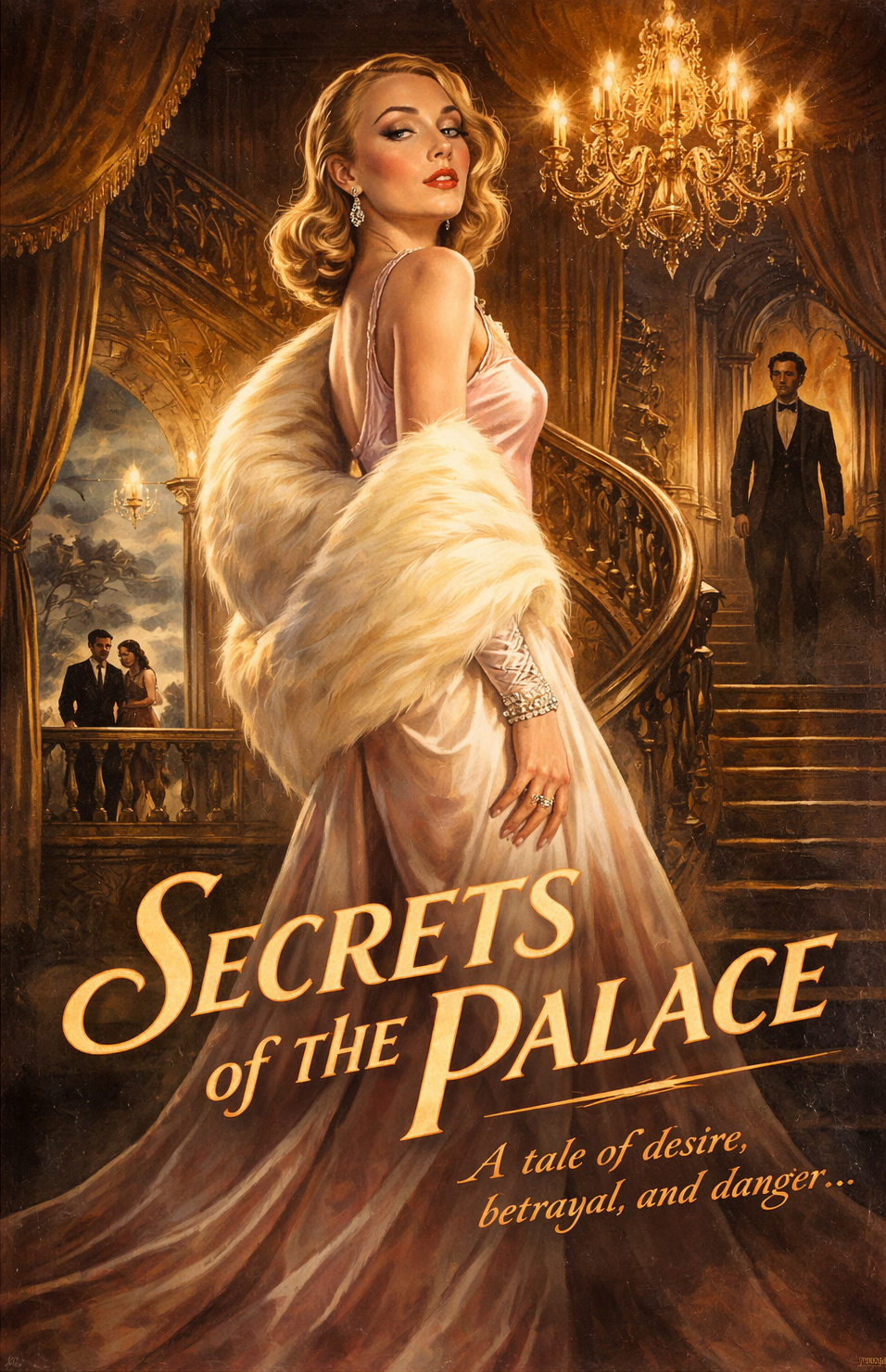 Secrets In The Palace Moonlight| Vintage Hollywood Art. Giclee Paper- Wood- Metal- Canvas