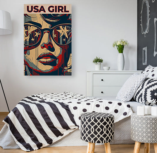 USA Girl| Art Prints- Wood- Metal- Canvases