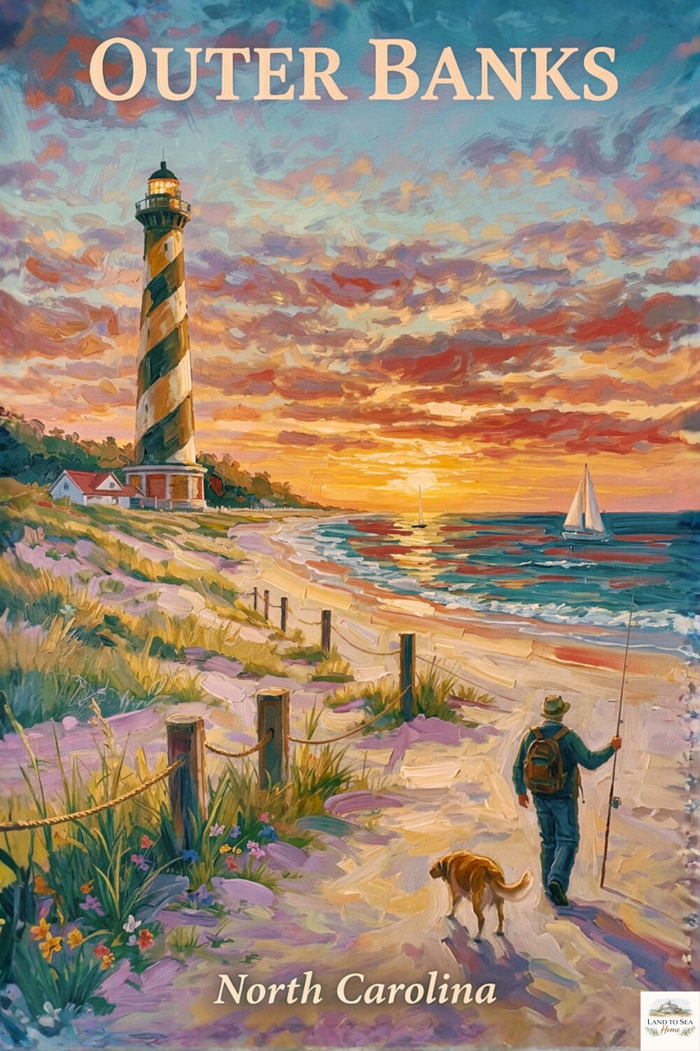 Outer Banks Lighthouse| North Carolina Ocean Print| Beach Art| Travel Poster| Giclee Paper- Wood- Metal- Canvas