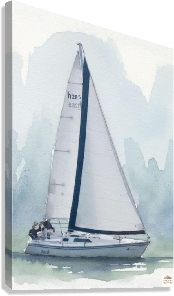 Sailing Boat | Water Sports Art| Prints, Giclee Paper, Giclee Canvas, Birch Wood, and Metal Panels