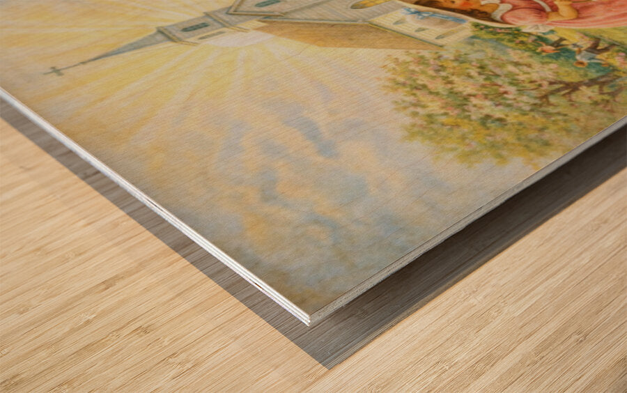 Easter Egg Hunt At the Country Church | Giclee Paper, Prints, Canvas, Wood, or Metal Art