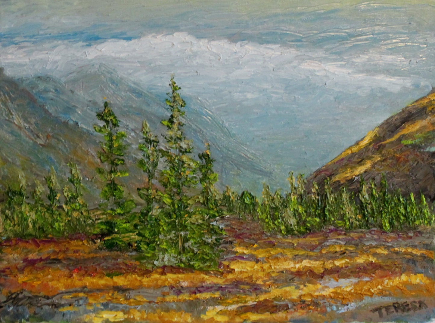 "Colorado Evening Crown" – Original Oil Painting. 24"x18"x1" Heavy Textured Oil Painting. Ready to Hang!
