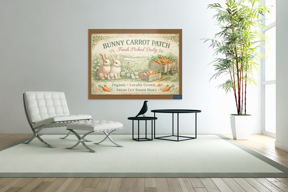 Bunny Carrot Patch Art Prints And Canvases
