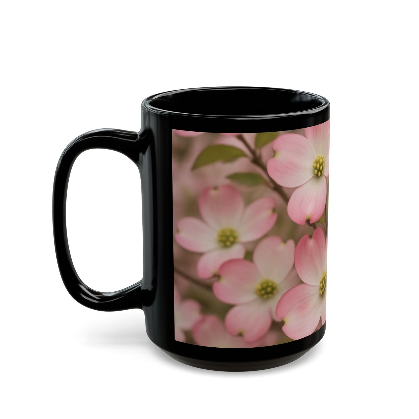 Dogwoods- 11 oz or 15 oz Ceramic Black Mugs