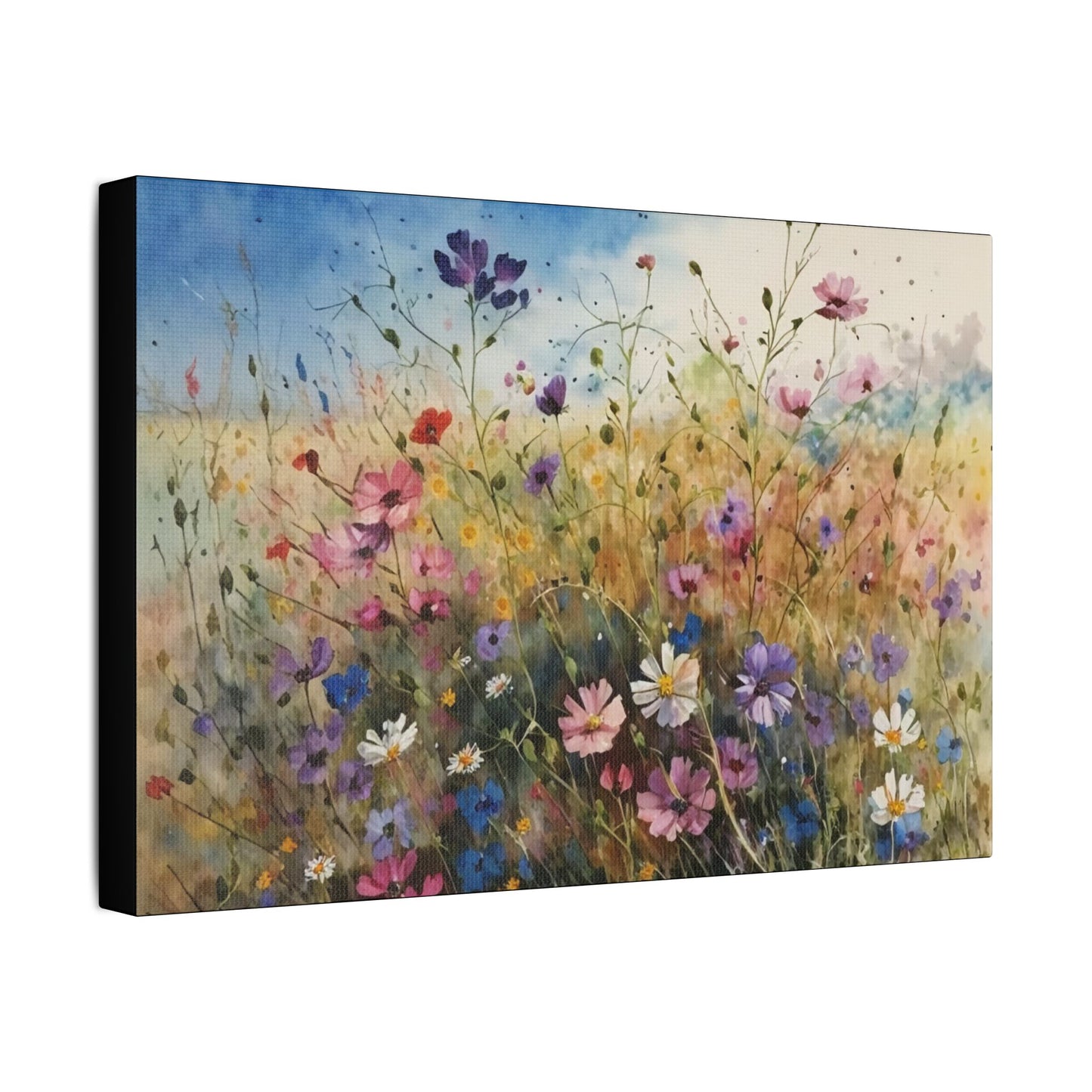 Wildflower Morning- Art- Gallery Wrapped- Satin Stretched Canvas Gallery Wraps - No Frame Needed