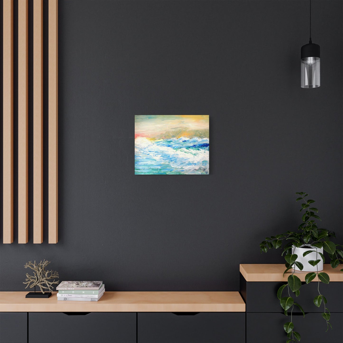 God is Stirring the Sea- Art- Gallery Wrapped- Satin Stretched Canvas Gallery Wraps - No Frame Needed