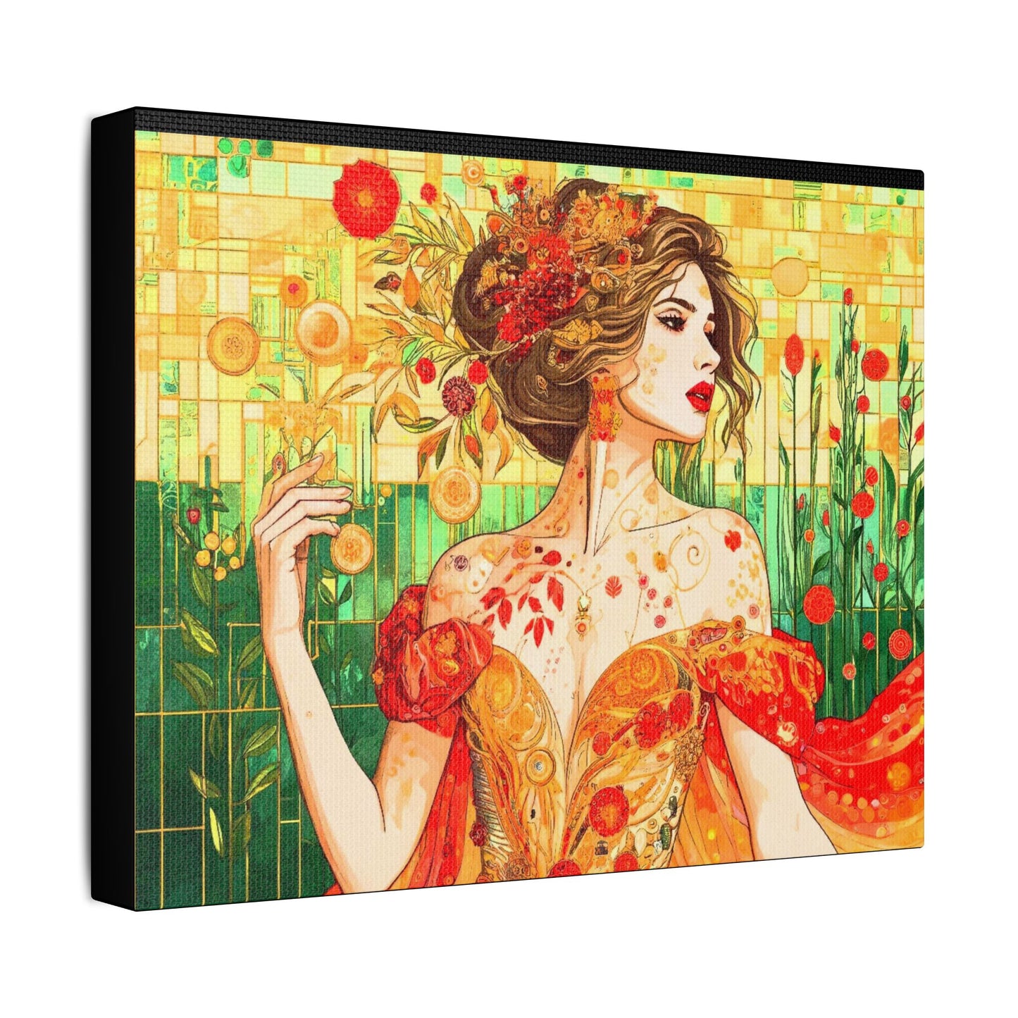 Autumn Queen  -Art- Gallery Wrapped- Satin Stretched Canvas Gallery Wraps - No Frame Needed