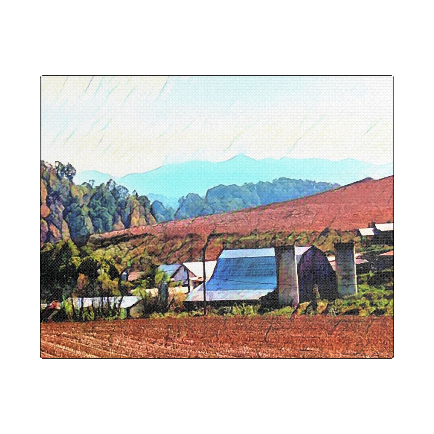 Ashville Mountain Farm - Art- Gallery Wrapped- Satin Stretched Canvas Gallery Wraps - No Frame Needed