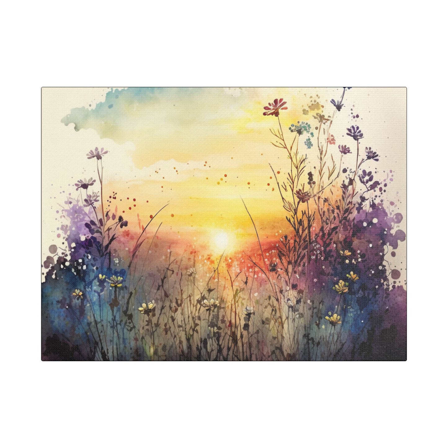 Wildflower Morning- Art- Gallery Wrapped- Satin Stretched Canvas Gallery Wraps - No Frame Needed