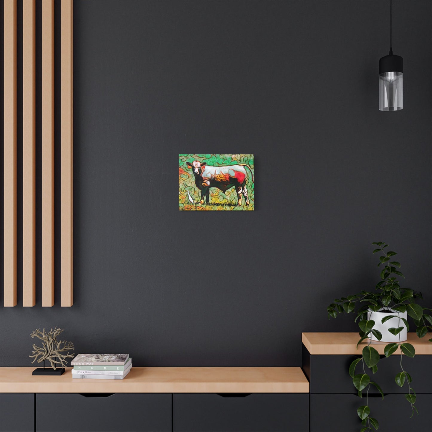 The Cow and Egert- Art- Gallery Wrapped- Satin Stretched Canvas Gallery Wraps - No Frame Needed