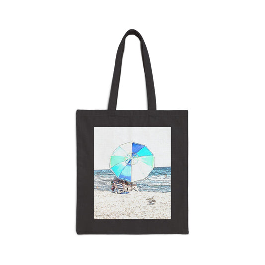 "Beach Talk" Stylish Cotton Canvas Tote Bag