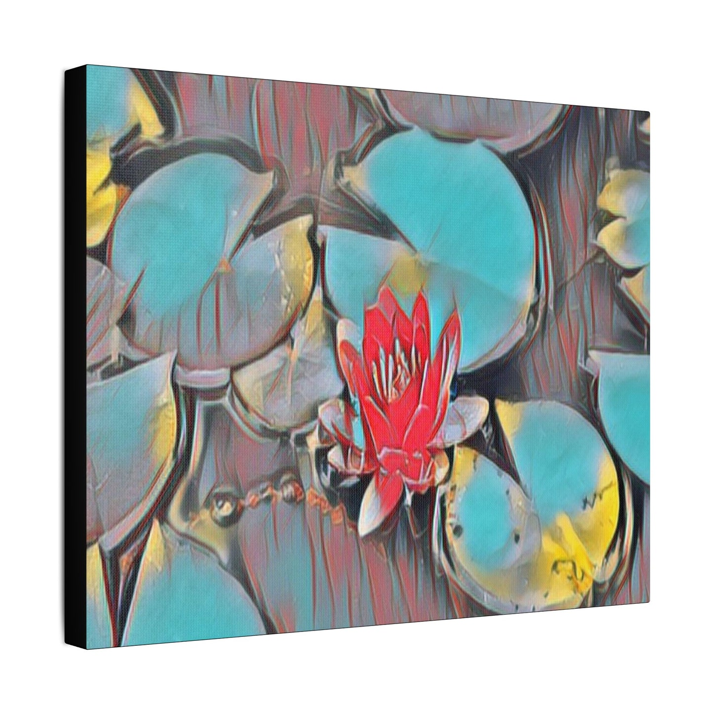 Water Lily Art- Gallery Wrapped- Satin Stretched Canvas Gallery Wraps - No Frame Needed