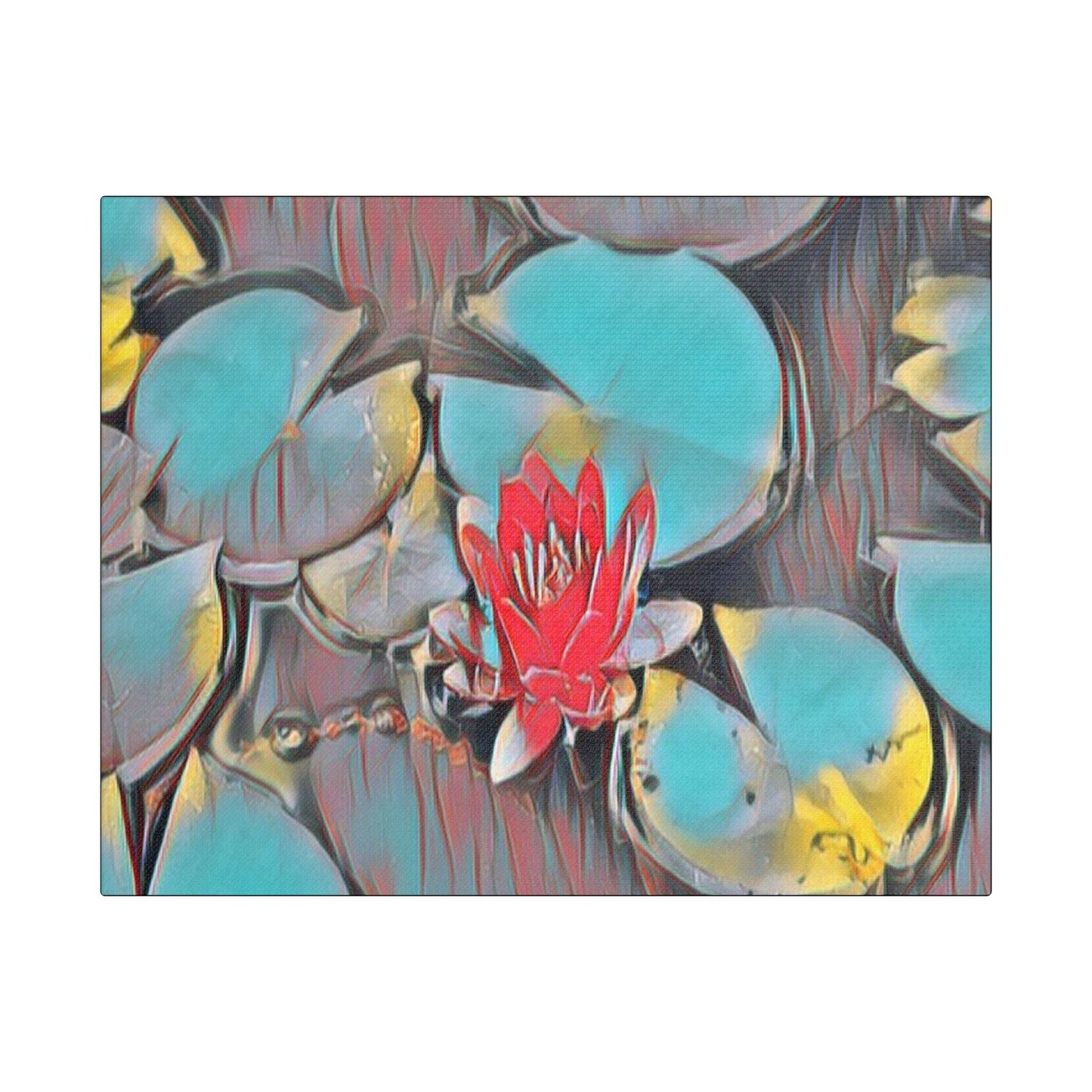 Water Lily Art- Gallery Wrapped- Satin Stretched Canvas Gallery Wraps - No Frame Needed