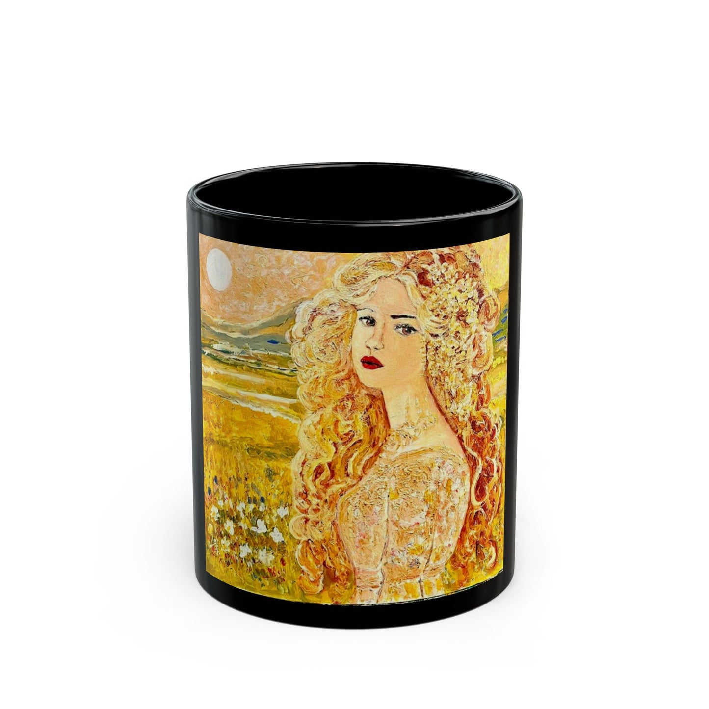 Queen of Summer - 11 oz or 15 oz Ceramic Black Mugs