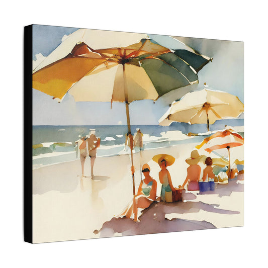 On the Beach- Art- Gallery Wrapped- Satin Stretched Canvas Gallery Wraps - No Frame Needed