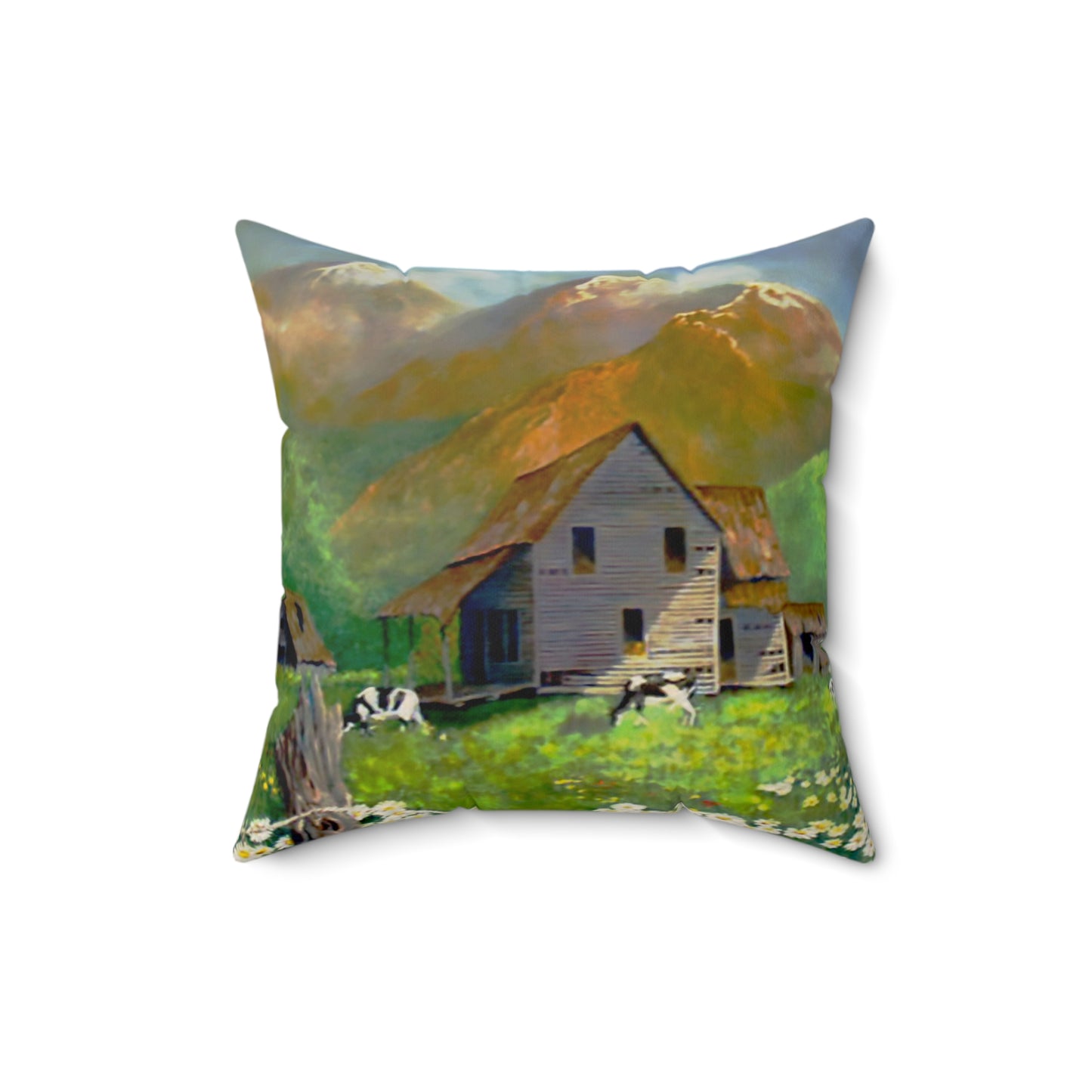 The Cows Faux Suede Square Pillow