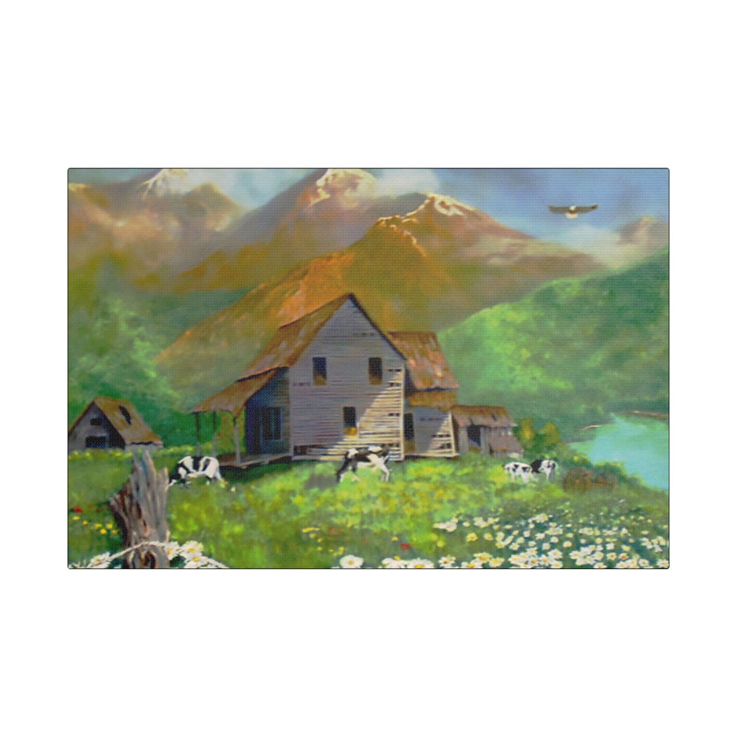 The Cows- Art- Gallery Wrapped- Satin Stretched Canvas Gallery Wraps - No Frame Needed