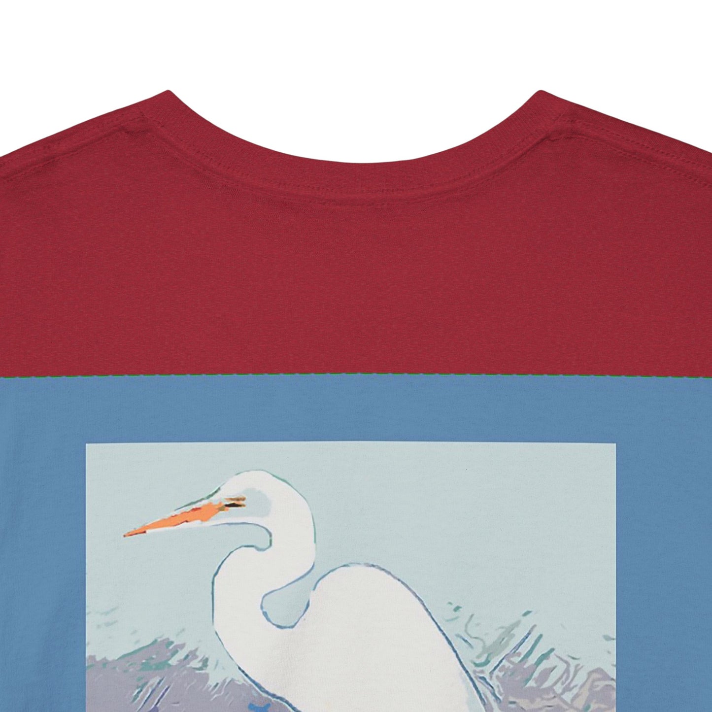 White Egret- Amazing Unisex Heavy Cotton Short Sleeve Tee Shirts!