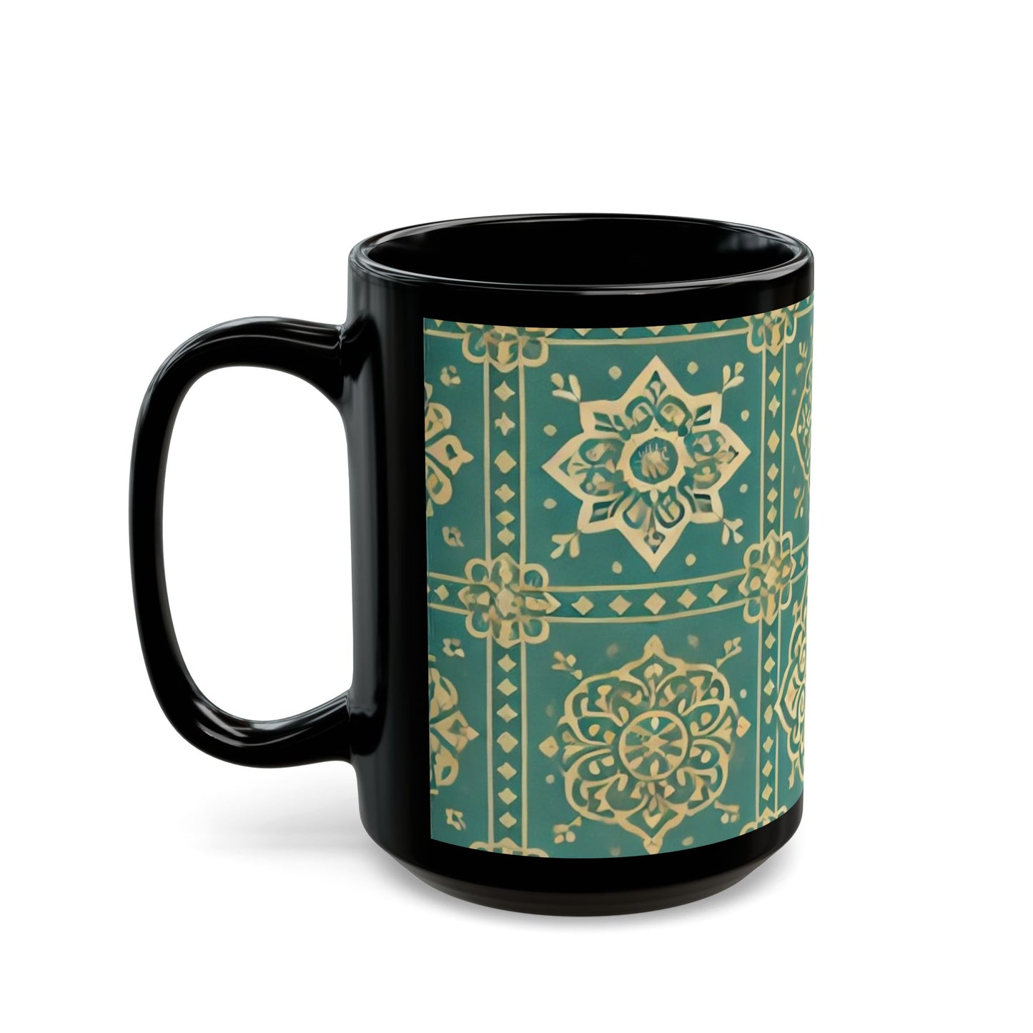 Gold Jewels - 11 oz or 15 oz Ceramic Black Mugs