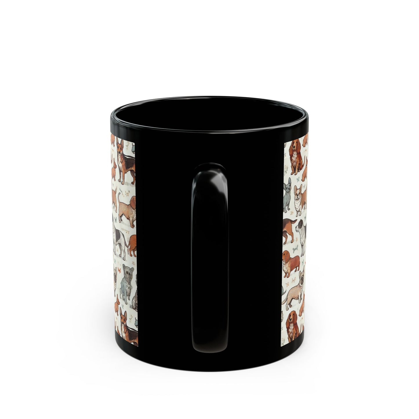 Doggies- 11 oz or 15 oz Ceramic Black Mugs