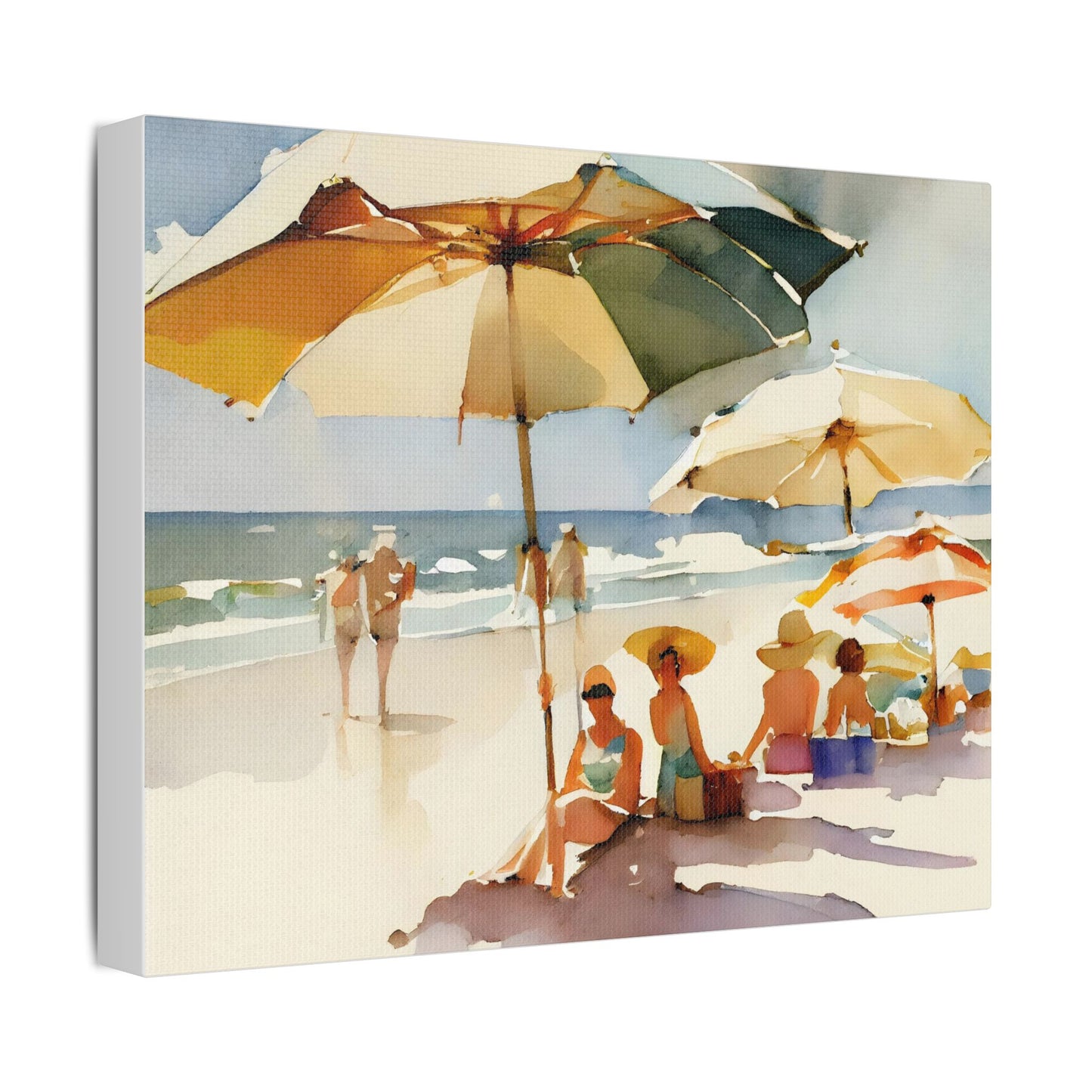 On the Beach- Art- Gallery Wrapped- Satin Stretched Canvas Gallery Wraps - No Frame Needed