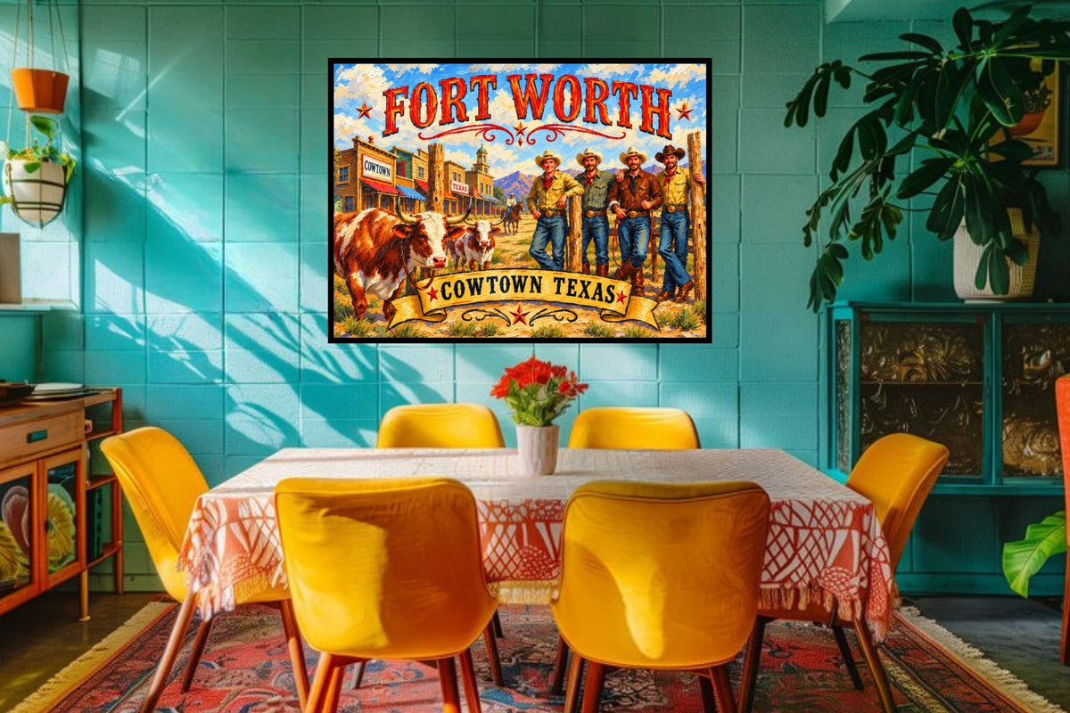 Ft. Worth Cowtown Texas| Western-Art-Animal|  Prints, Canvas, Wood, or Metal Art