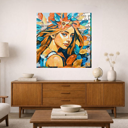 Becoming, Inspirational Woman Art Print, Personal Growth Wall Art, Feminine Reflection Artwork, Motivational Decor, Modern Portrait Wall Art