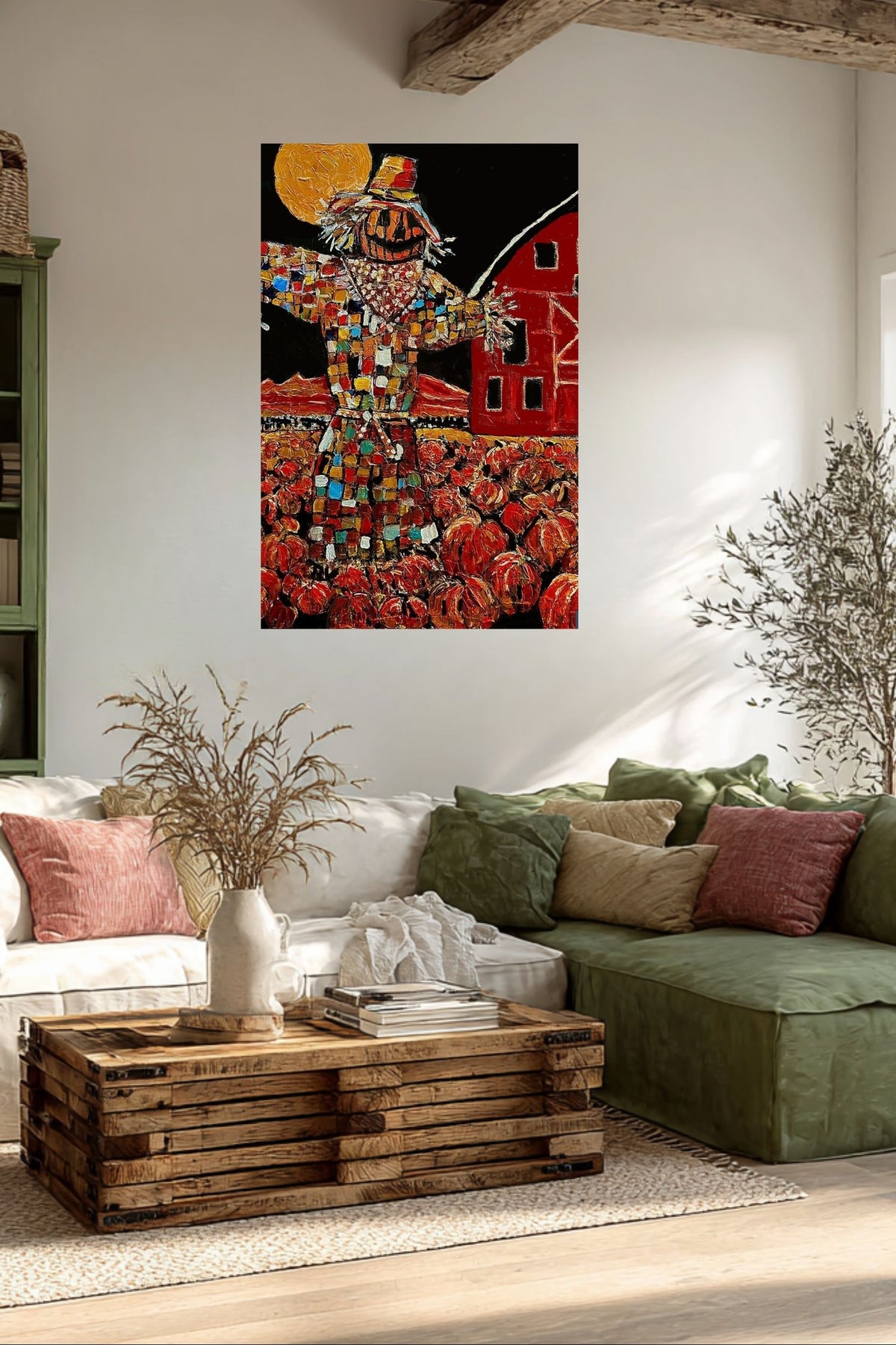 Scary Scarecrow- Farm| Autumn Art| Halloween Pumpkins| Giclee Paper- Wood- Metal- Canvas
