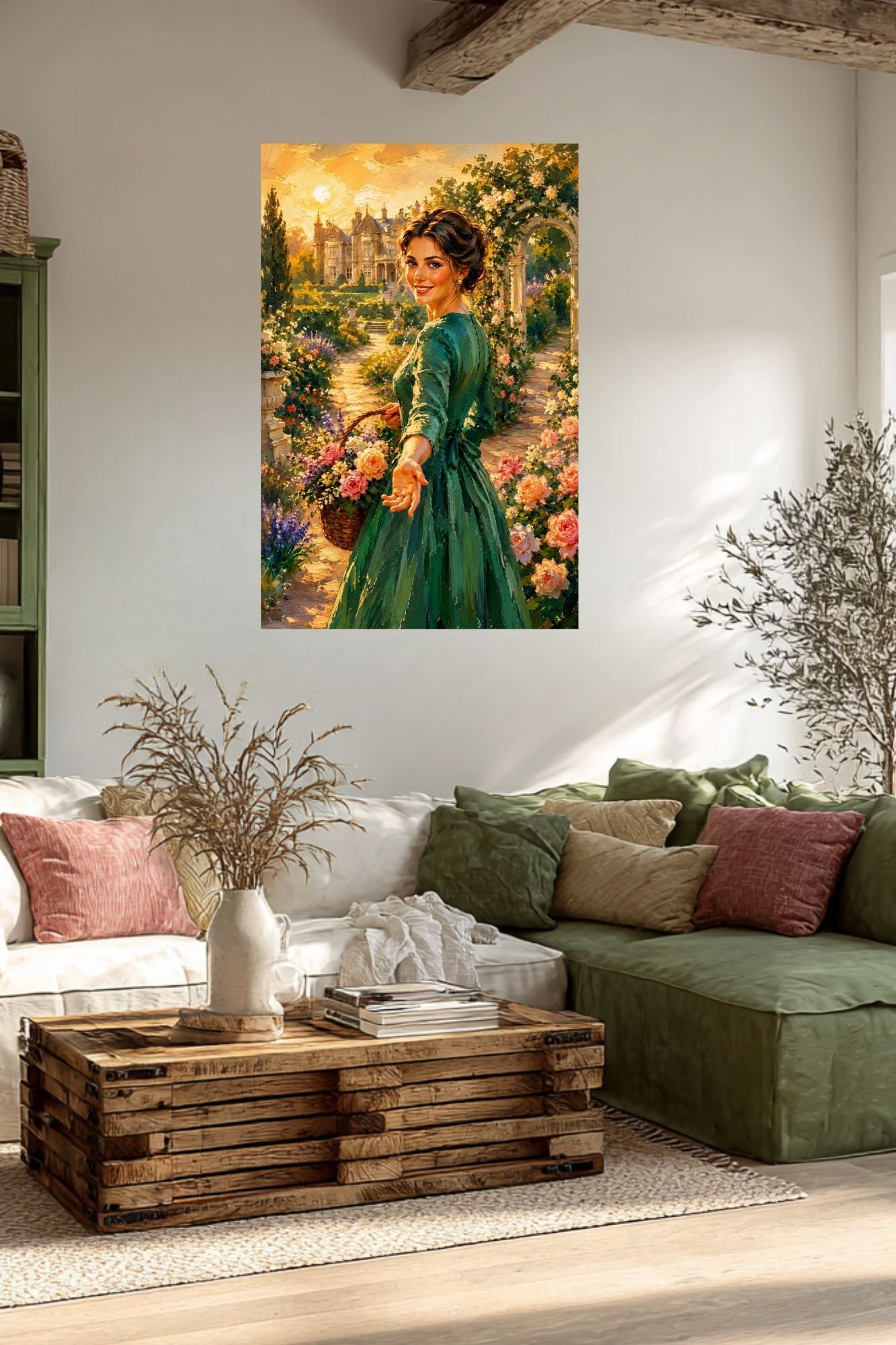 Join Me in my Garden | Romantic Garden Path | Impressionist Garden Wall Art | Giclée Paper • Wood • Metal • Canvas