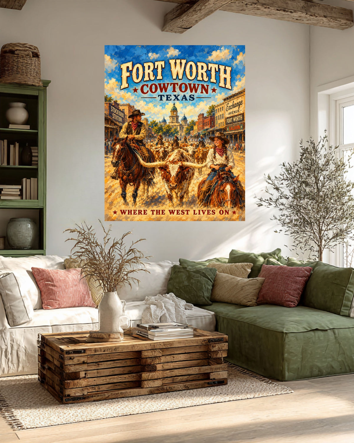 Where The West Lives On-Ft Worth Texas| Prints Canvas Wood Or Metal Art