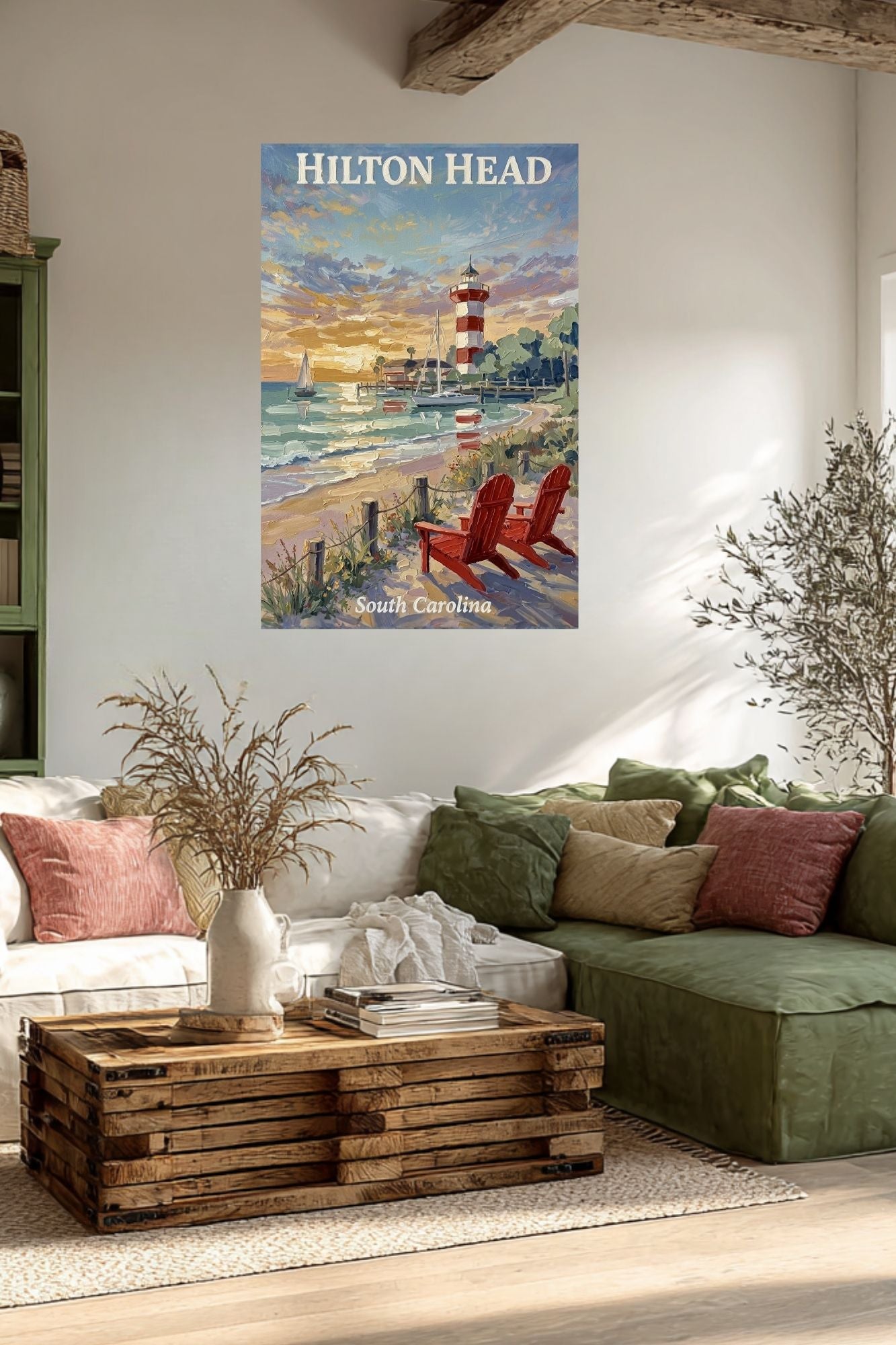 Hilton Head Sunset at Harbour Town Lighthouse | Ocean Print| Beach Art| Travel Poster| Giclee Paper- Wood- Metal- Canvas