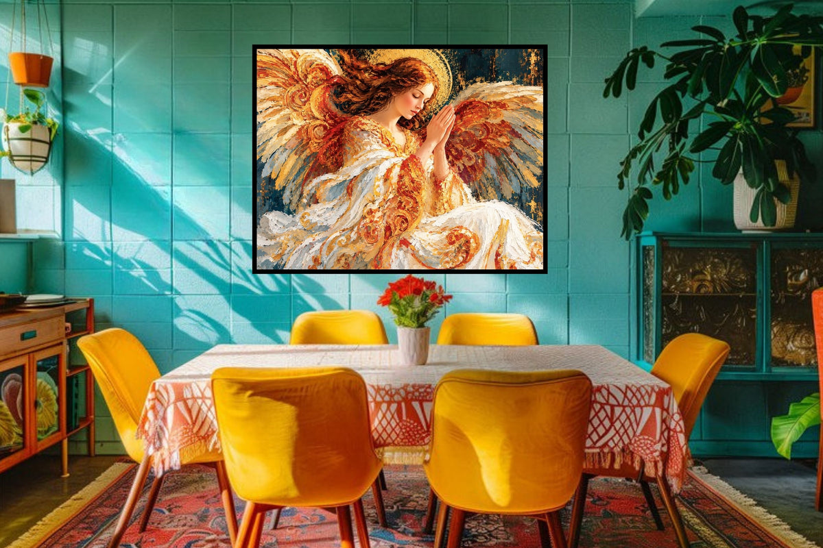 In The Stillness Of Prayer  Praying Angel Wall Art  Prints Canvas Wood Or Metal Art