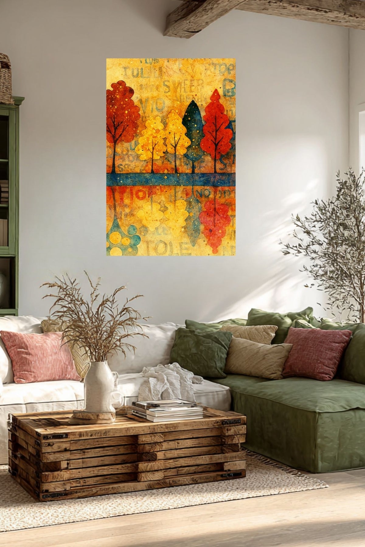 Autumn Rhythm | Mid Century Modern Fall Trees | Abstract Autumn Art | Giclée Paper • Wood • Metal • Canvas