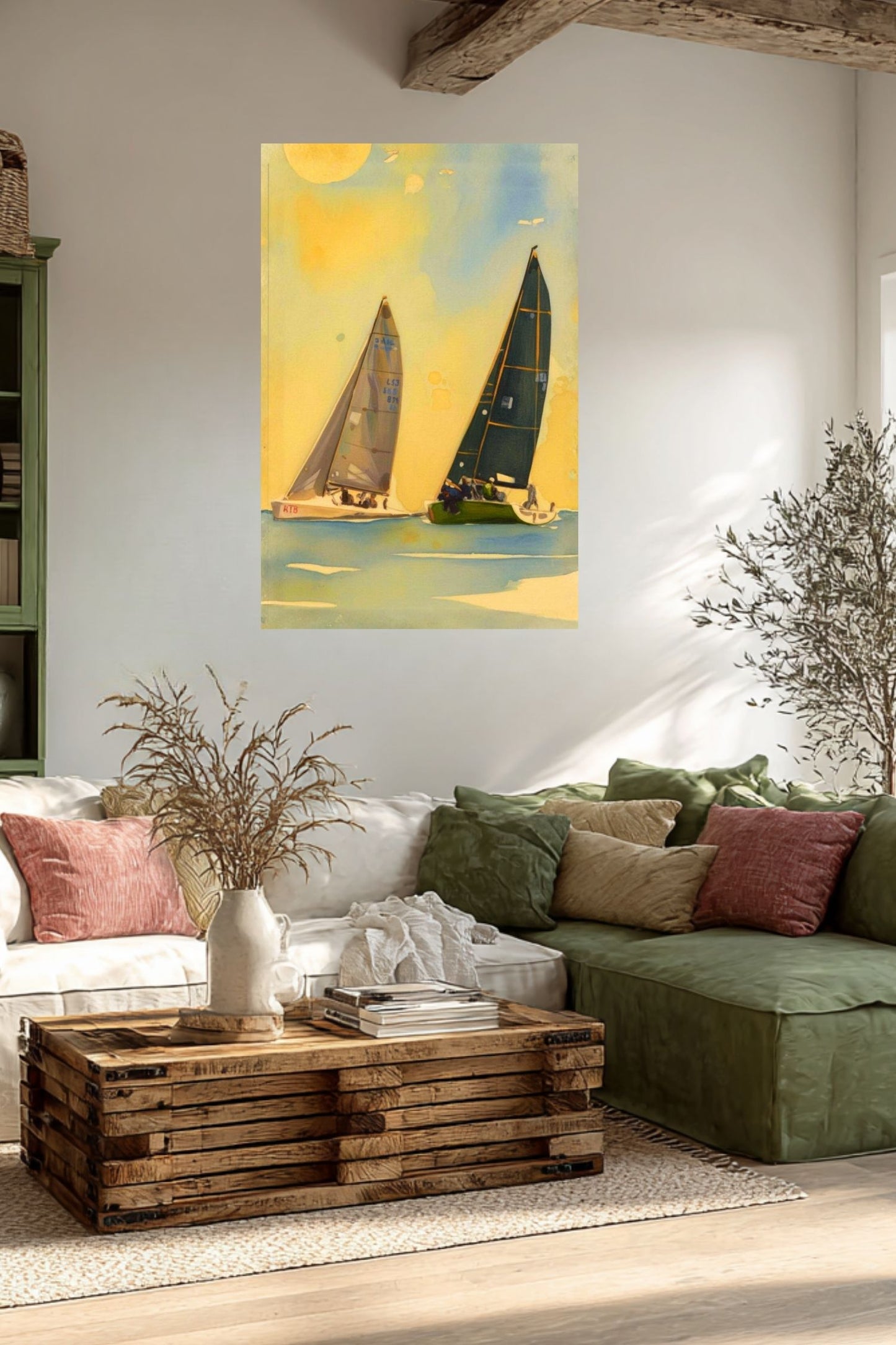 Sailing Days| Water Sports Art| Art Giclee Paper- Wood- Metal- Canvas
