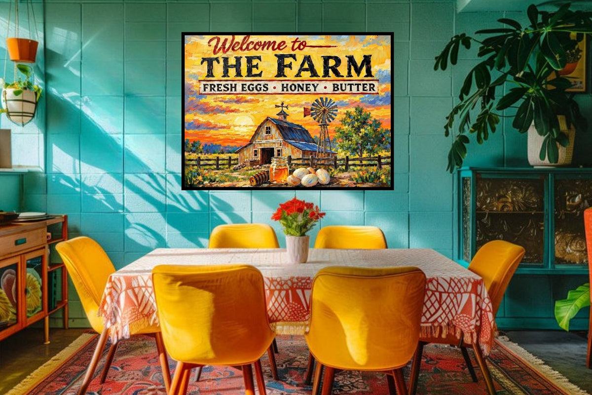 Welcome To the Farm| Modern Farm Art Sign|Prints, Canvas, Wood, or Metal Art