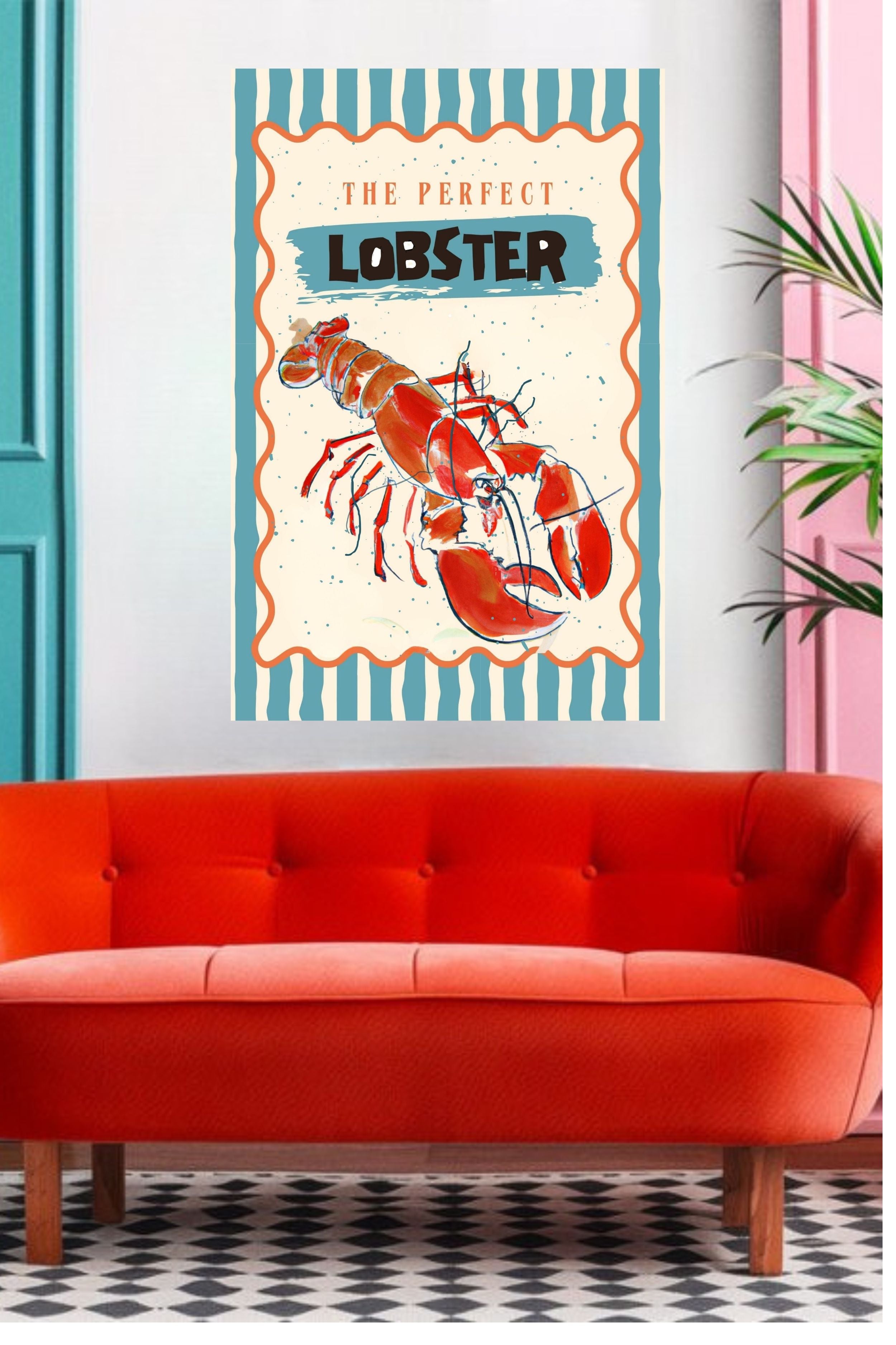 Perfect Lobster, Coastal Food, Maine, Prints, Canvas, Wood, or Metal Art