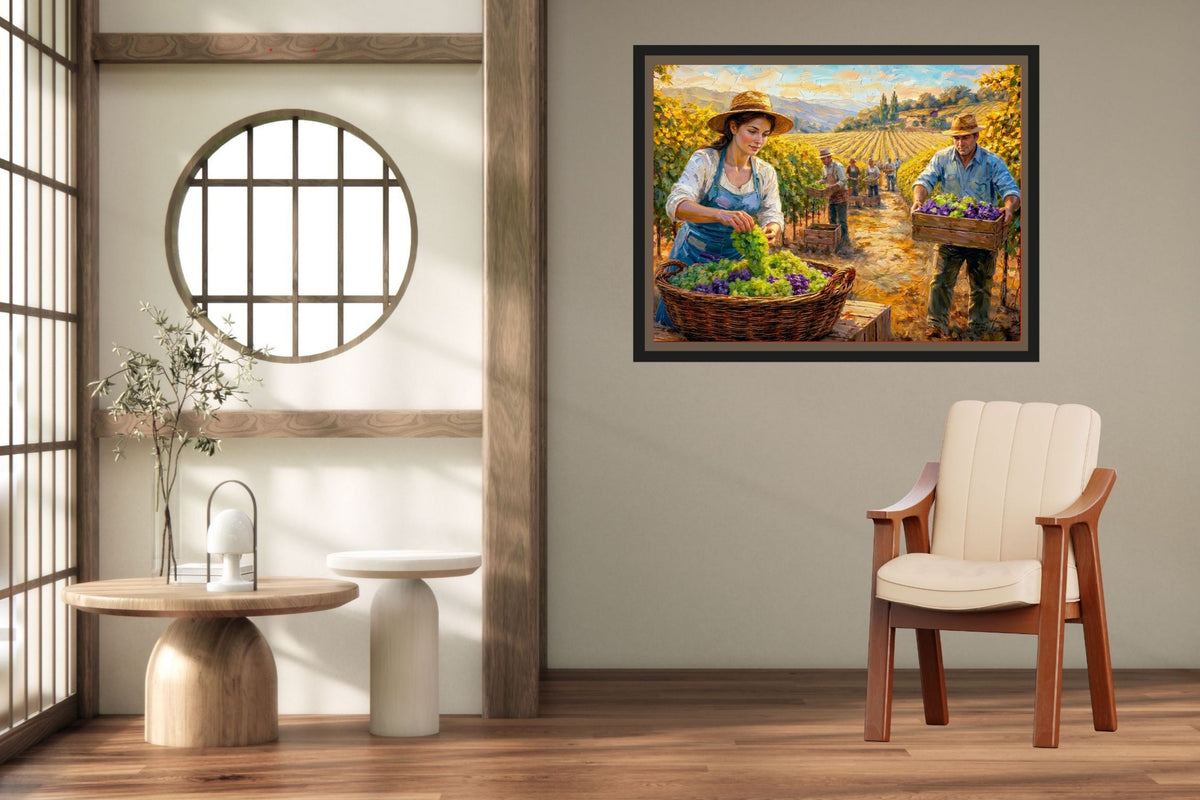 French Vineyard Harvest | Wine Country Art | Giclée Paper • Canvas • Birch Wood • Metal Panels