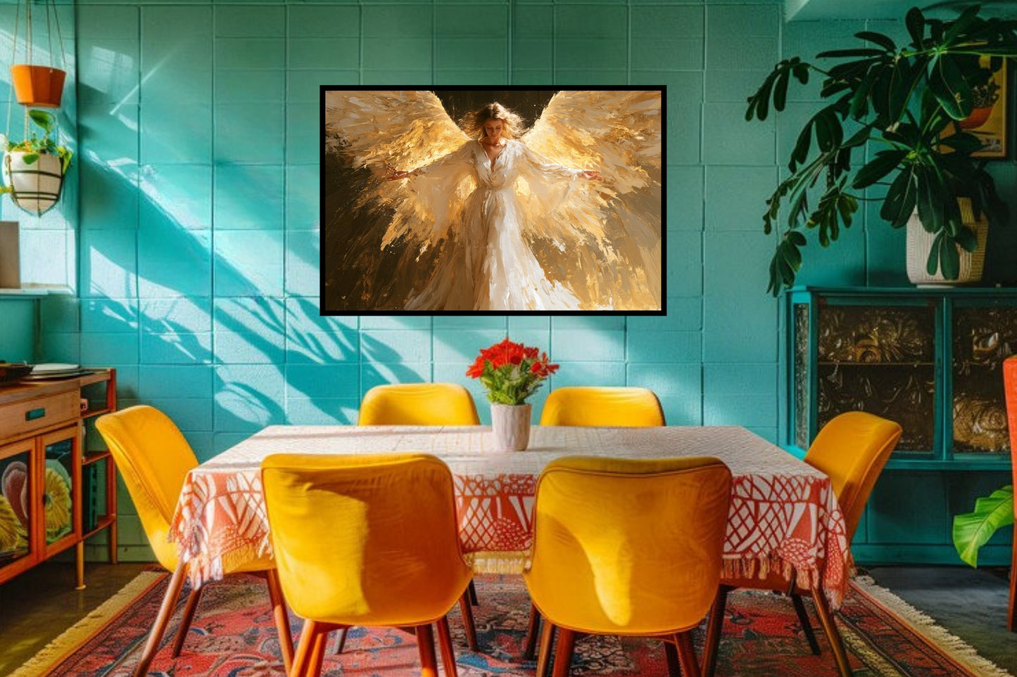 Wrapped In His Light | Angel Art | Christian Wall Decor | Heavenly Angel Print | Spiritual Art