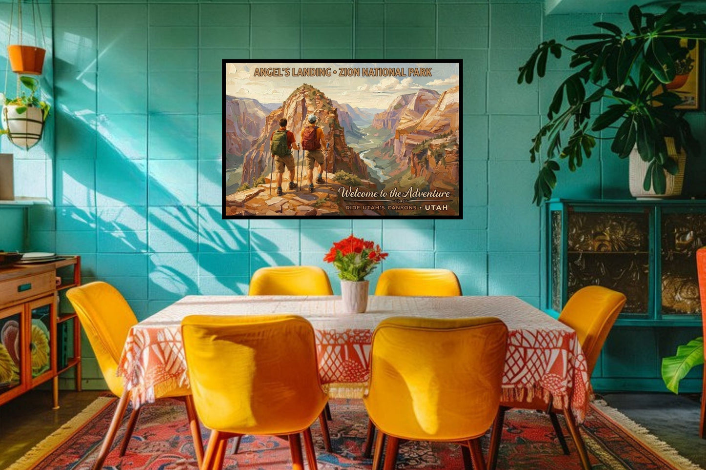 Angel's Landing, Zion National Park | Utah Travel Poster | Canyon Hiking Wall Art | Giclée Print on Paper, Canvas, Wood & Metal
