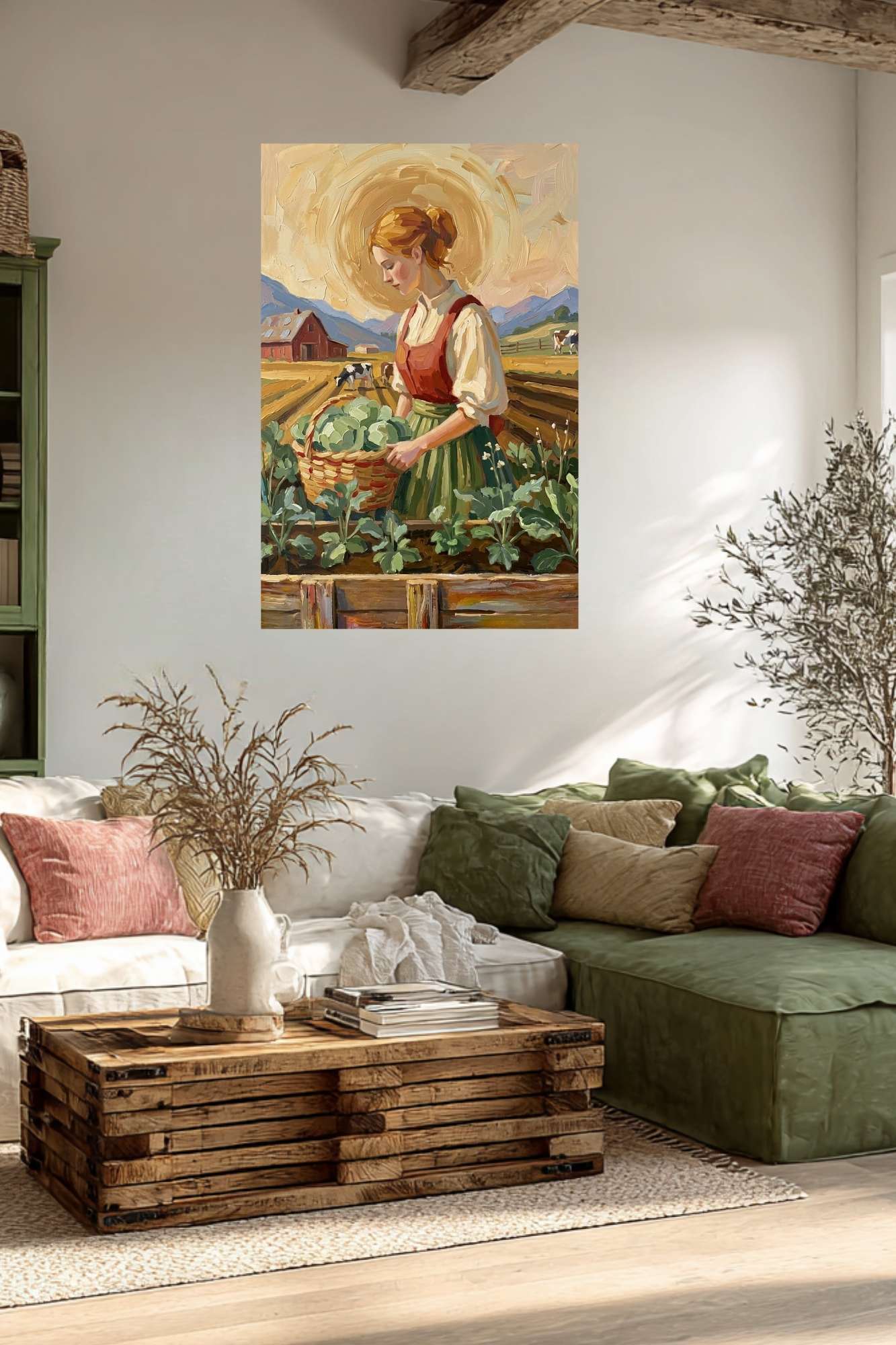 Harvest The Garden| Vintage Style Print| Farm Cow Art| Giclee Paper- Wood- Metal- Canvas