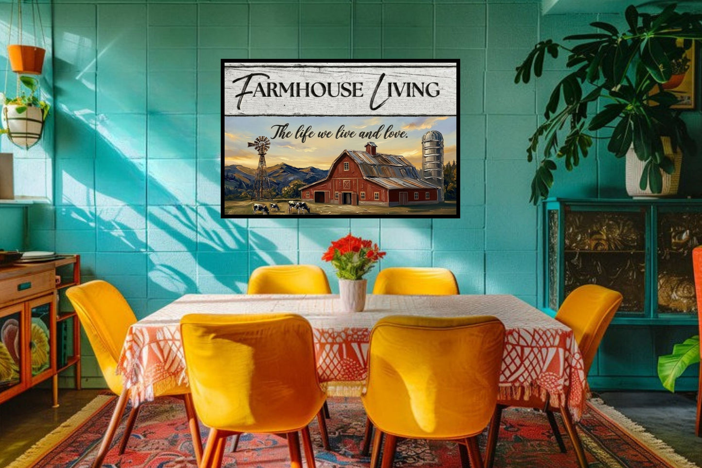 Farmhouse Living| The Life We Love And Live| Prints on Paper- Canvas- Wood- Metal  Panels