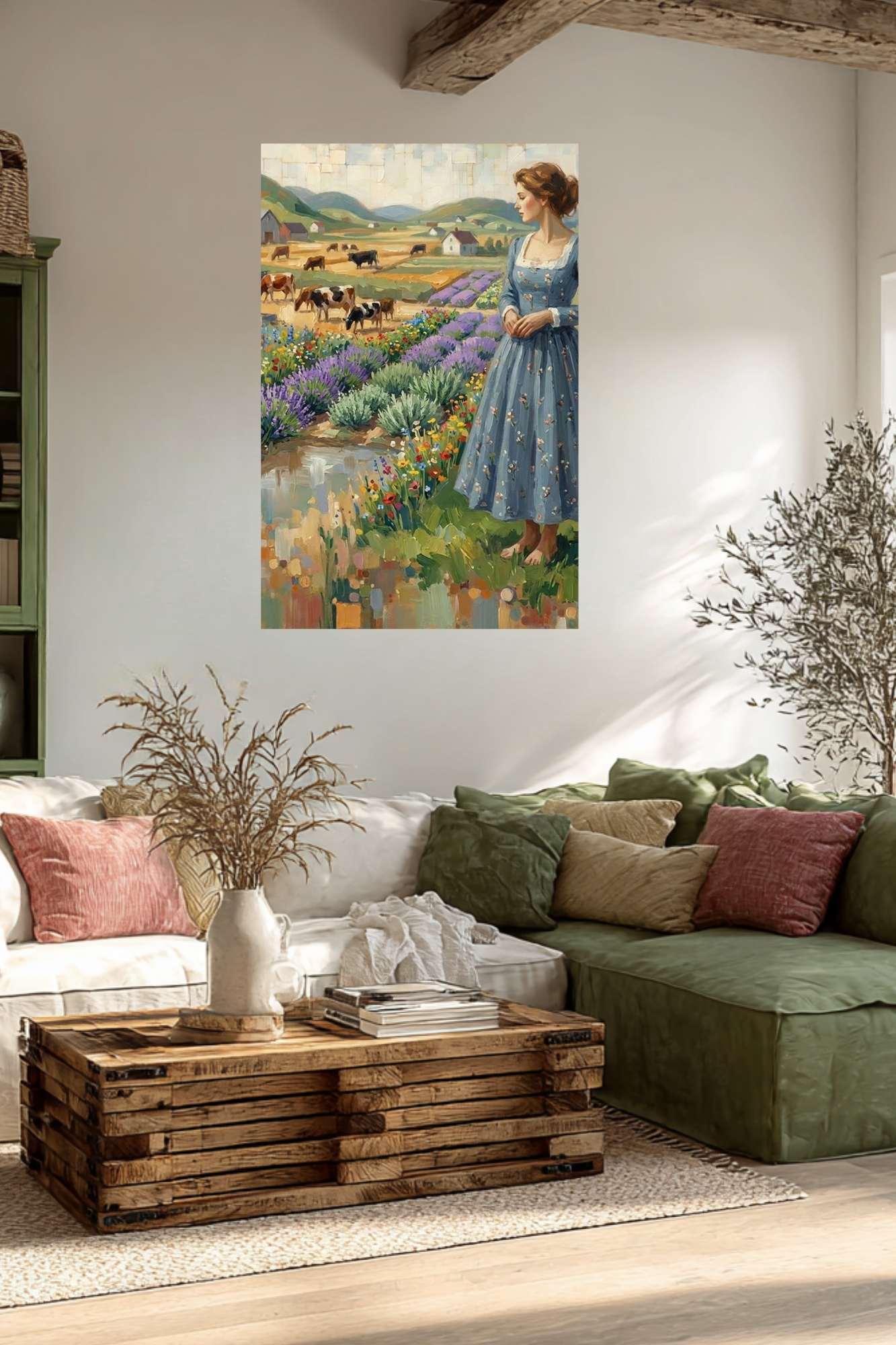 Farm Wildflowers and Pastures | Vintage Farm Landscape Art | Giclée Paper • Wood • Metal • Canvas