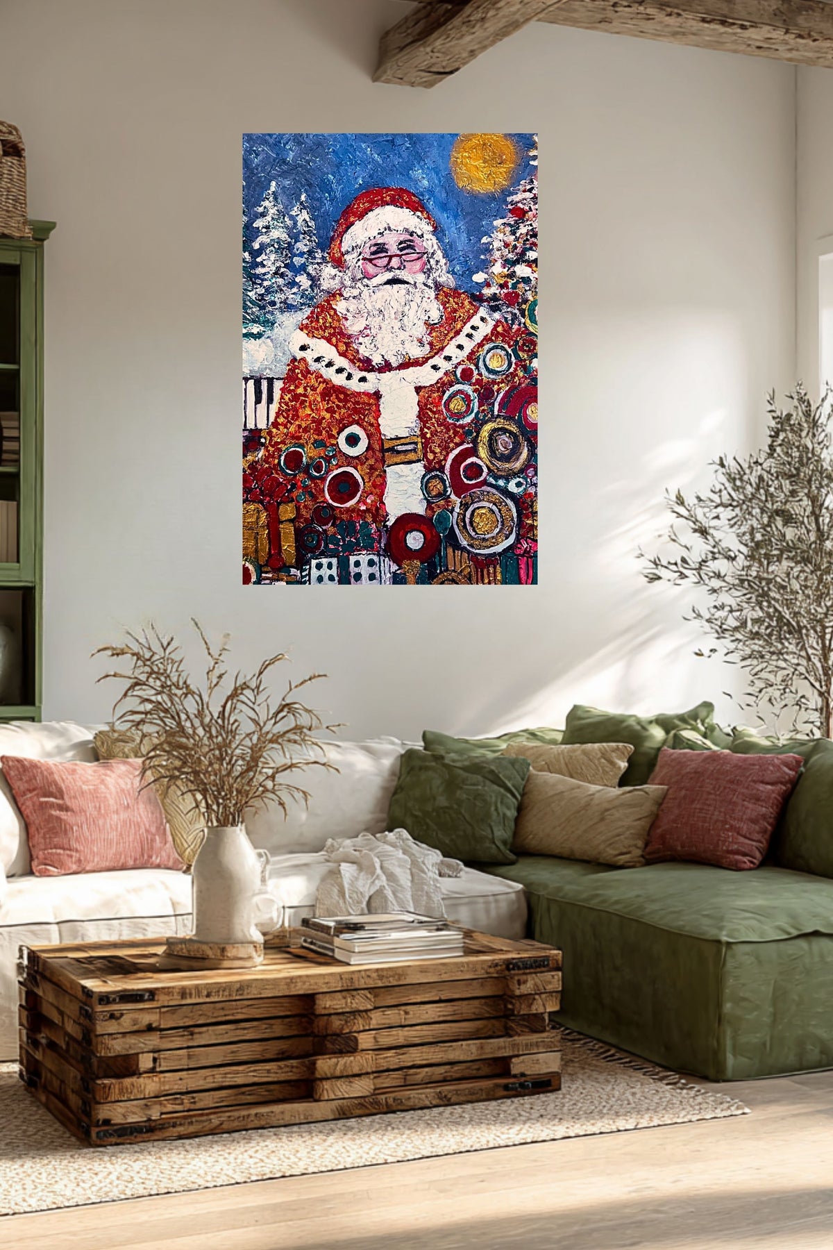 Santa's Magic | Vintage Style Christmas| Giclee Paper- Wood- Metal- Canvas