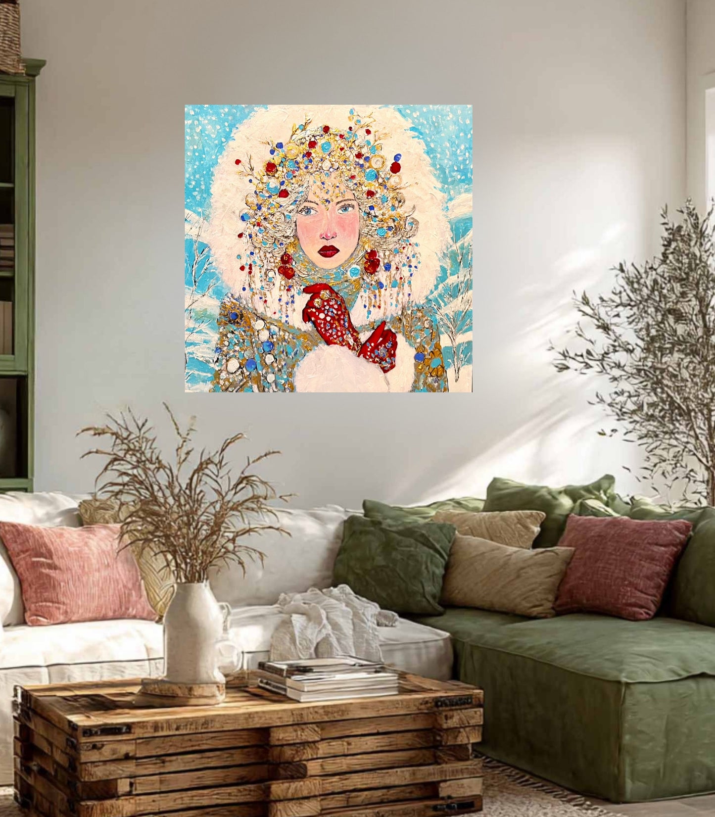 The Queen of Winter| Snow Beauty| Jewel Art| Giclee Paper- Wood- Metal- Canvas
