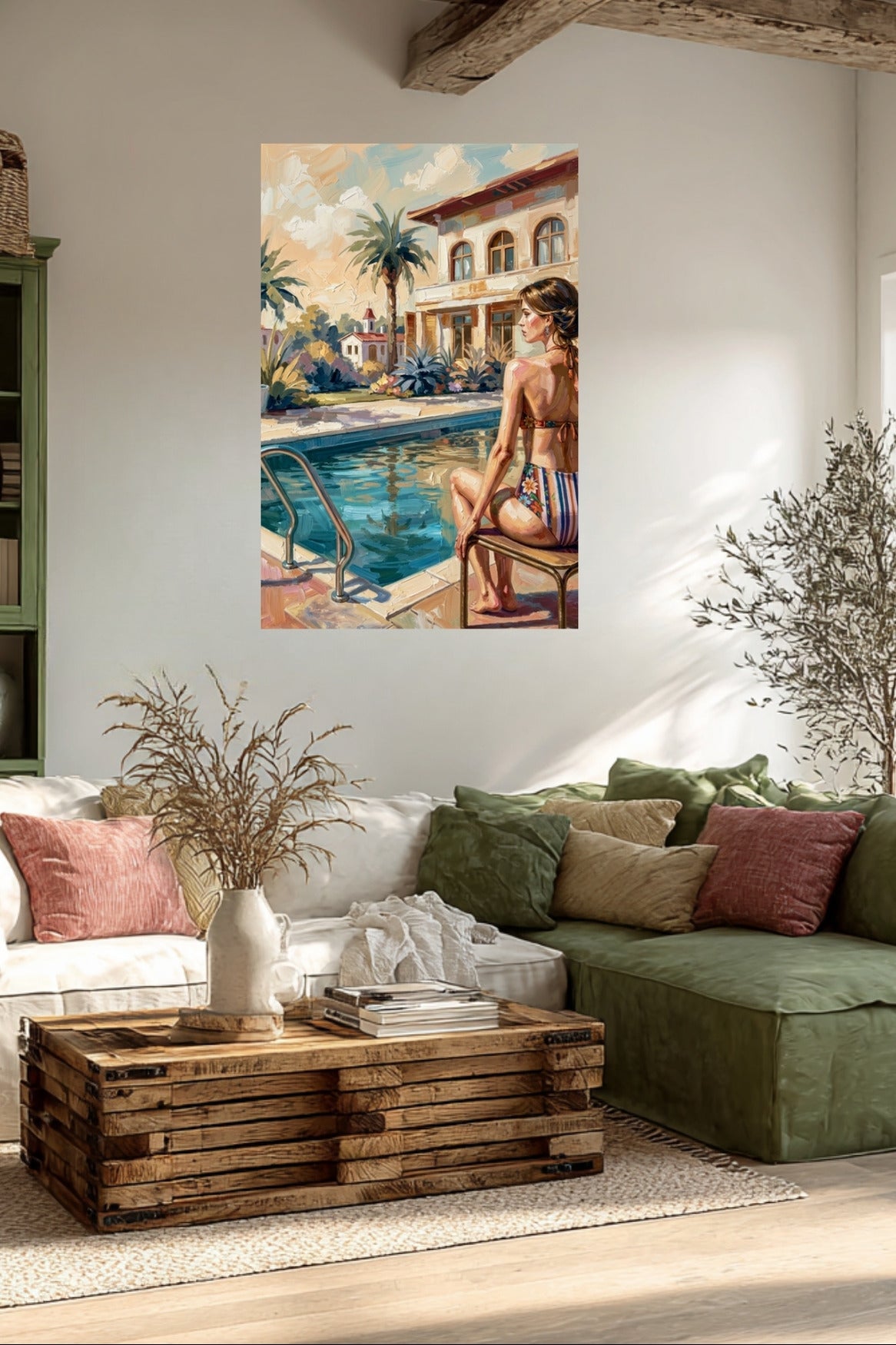 By the Pool, Bahamas | Tropical Resort Wall Art | Island Vacation Impressionist Painting | Giclée Paper • Canvas • Wood • Metal