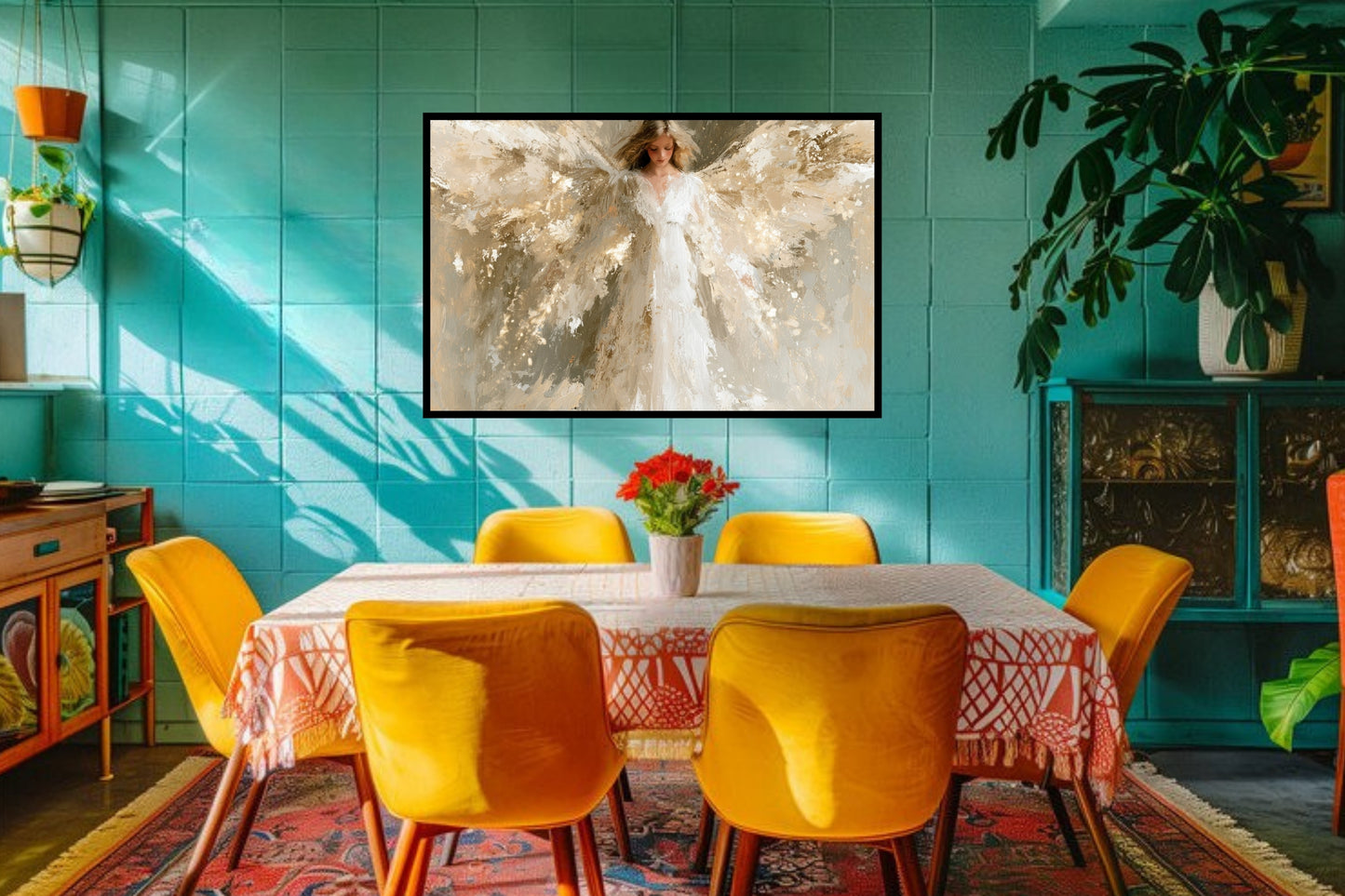 Whispers Of Grace | Angel Art | Christian Wall Decor | Neutral Spiritual Art | Heavenly Angel Print
