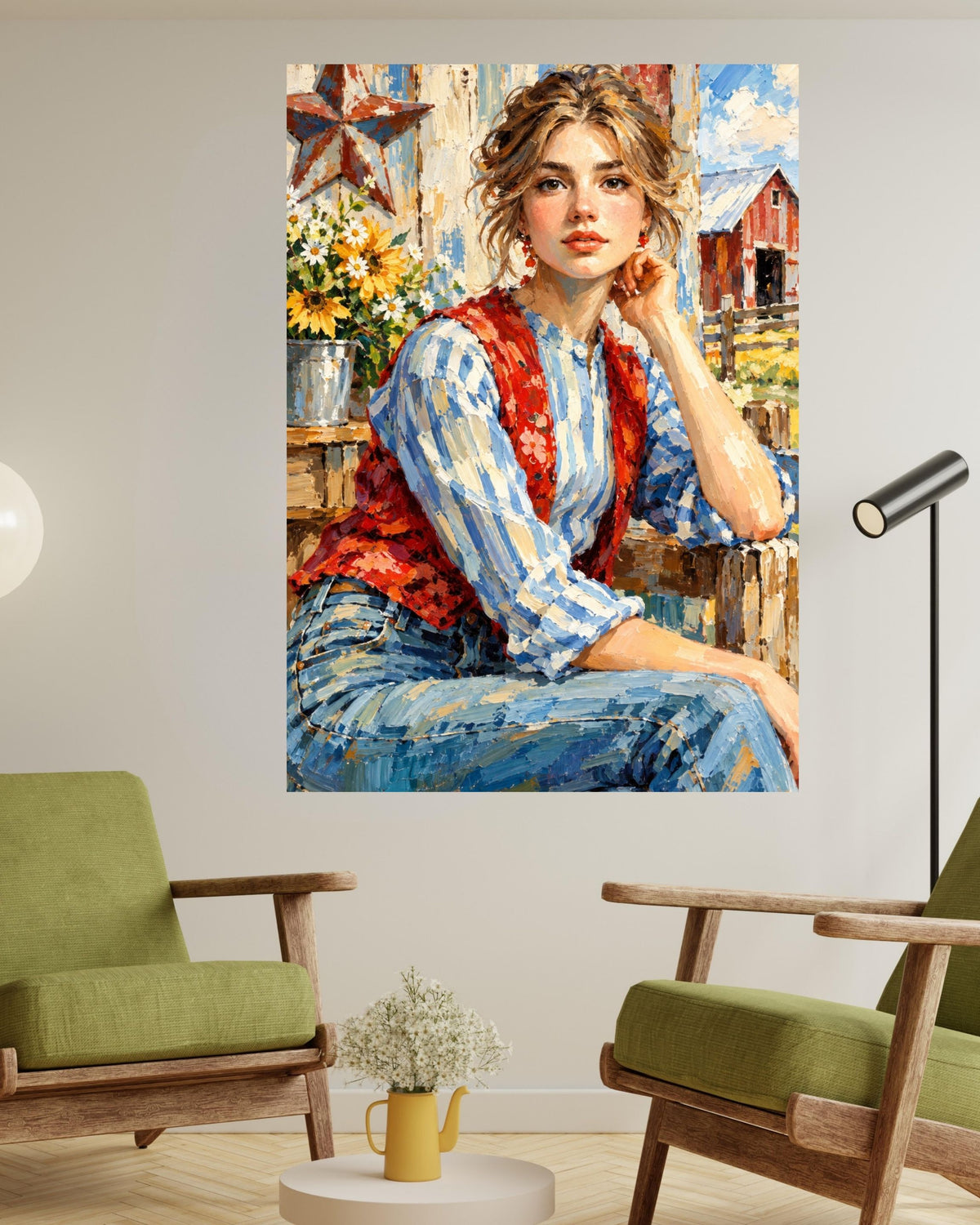 Farm Girl| |Modern Farm Art Prints, Canvas, Wood, or Metal Art
