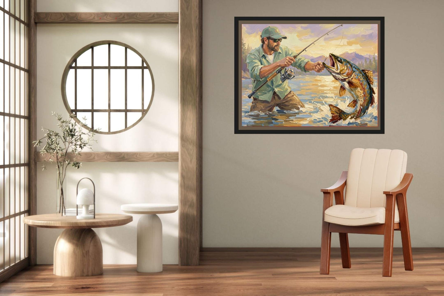 The Big Catch | Fisherman and Trout Art | Giclée Paper • Canvas • Wood • Metal Panels