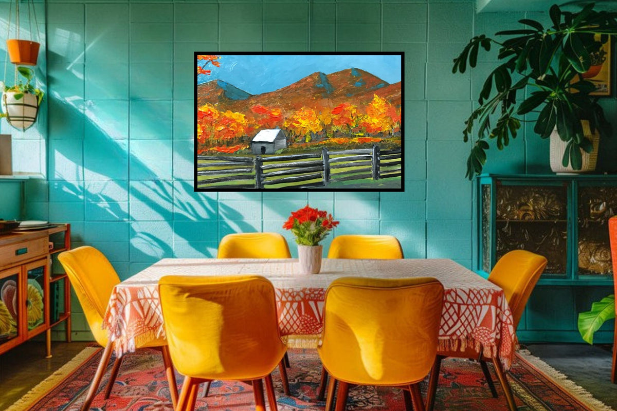 Mountain Views| Autumn Trees| Giclee Paper- Wood- Metal- Canvas